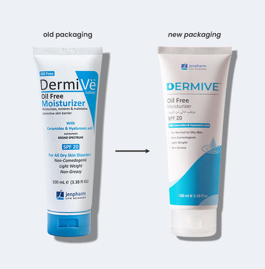Dermive Oil Free Moisturizer SPF 20 with ceramides for oily and acne-prone skin