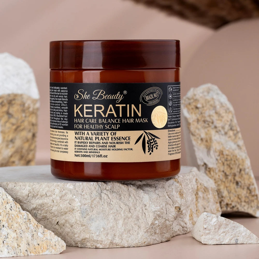 Keratin hair mask for healthy scalp and hair fall control